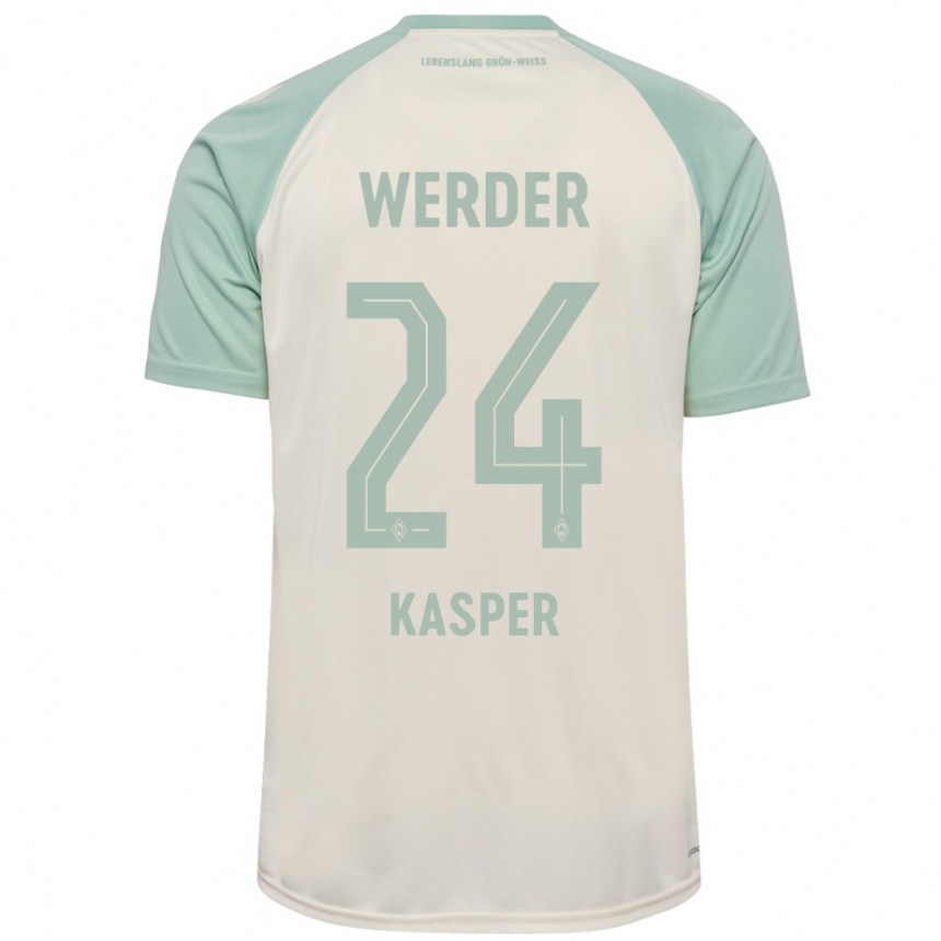 Niño Fútbol Camiseta Dominik Kasper #24 Blanquecino Verde Claro 2ª Equipación 2024/25 Argentina