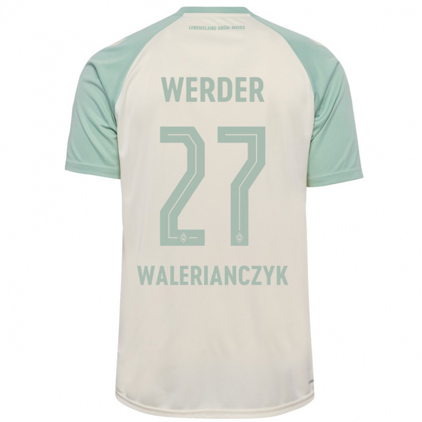 Niño Fútbol Camiseta Dennis Walerianczyk #27 Blanquecino Verde Claro 2ª Equipación 2024/25 Argentina