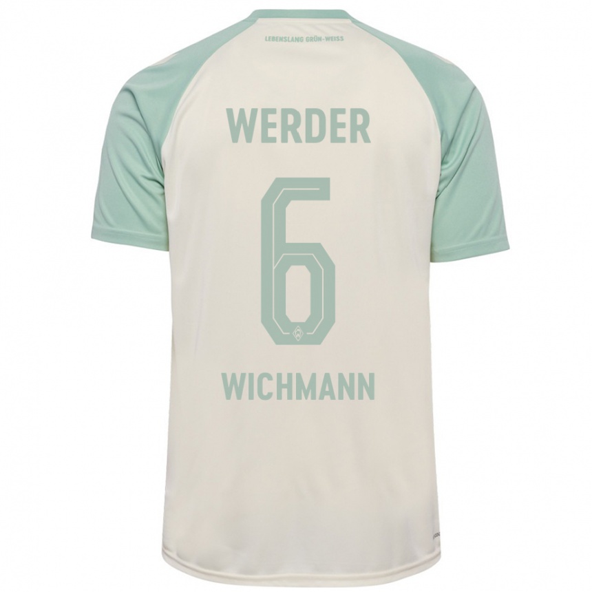 Niño Fútbol Camiseta Reena Wichmann #6 Blanquecino Verde Claro 2ª Equipación 2024/25 Argentina