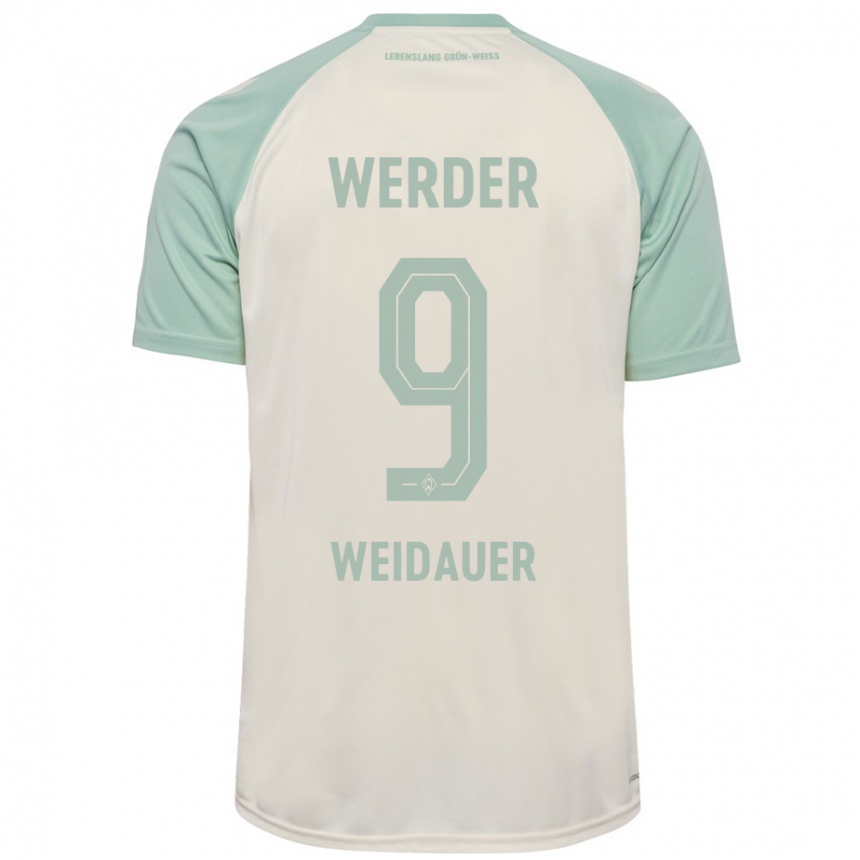 Niño Fútbol Camiseta Sophie Weidauer #9 Blanquecino Verde Claro 2ª Equipación 2024/25 Argentina