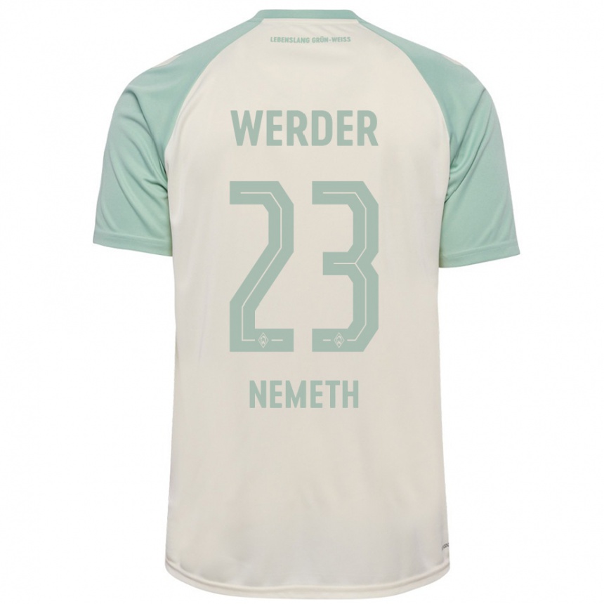 Niño Fútbol Camiseta Hanna Nemeth #23 Blanquecino Verde Claro 2ª Equipación 2024/25 Argentina