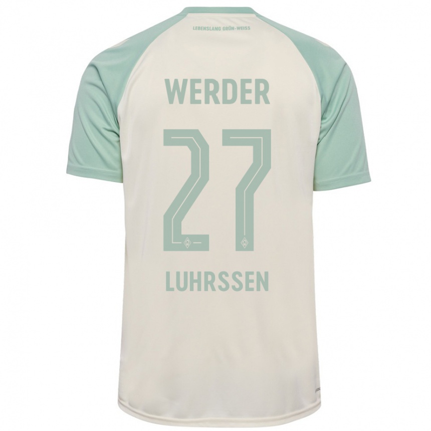 Niño Fútbol Camiseta Nina Luhrssen #27 Blanquecino Verde Claro 2ª Equipación 2024/25 Argentina