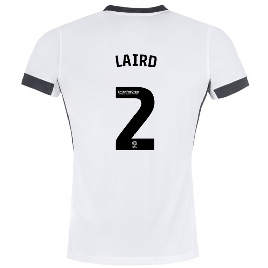 Niño Fútbol Camiseta Ethan Laird #2 Blanco Negro 2ª Equipación 2024/25 Argentina