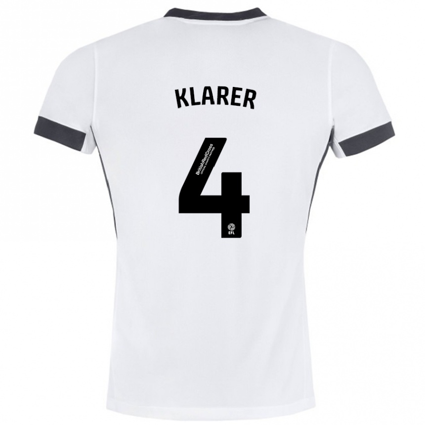 Niño Fútbol Camiseta Christoph Klarer #4 Blanco Negro 2ª Equipación 2024/25 Argentina