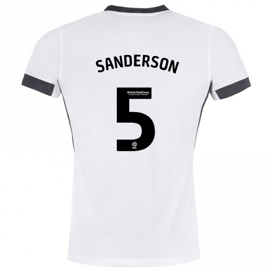 Niño Fútbol Camiseta Dion Sanderson #5 Blanco Negro 2ª Equipación 2024/25 Argentina