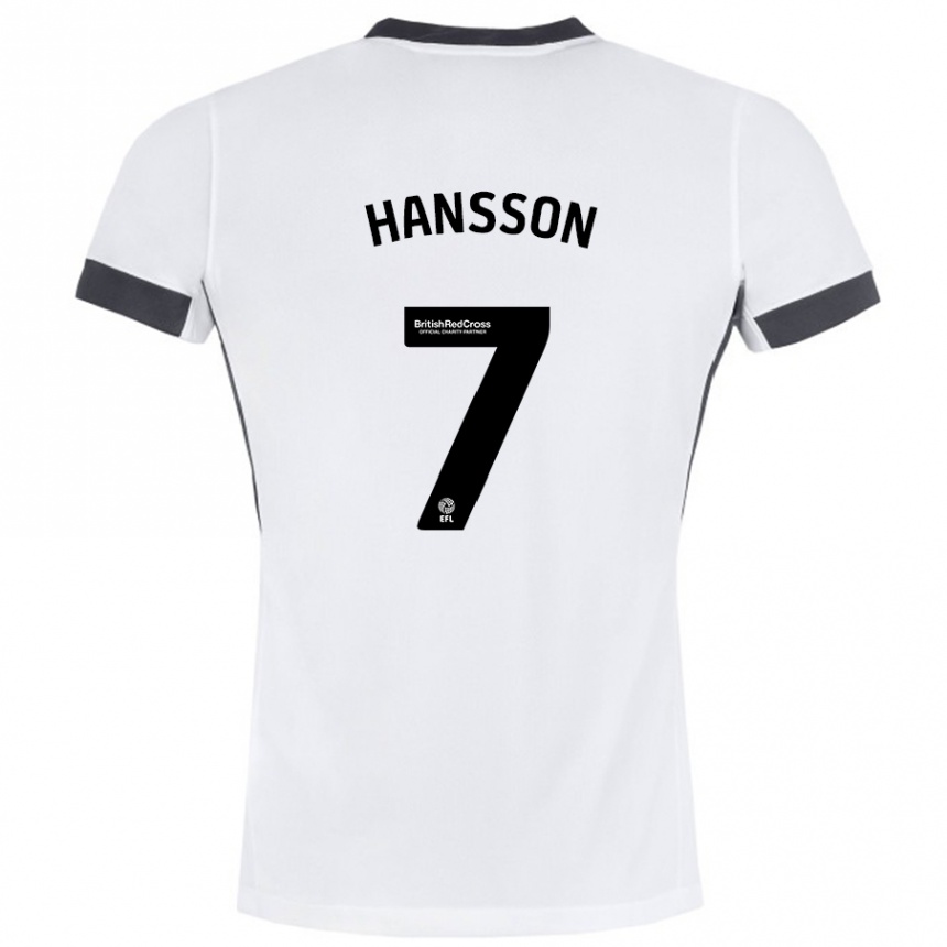 Niño Fútbol Camiseta Emil Hansson #7 Blanco Negro 2ª Equipación 2024/25 Argentina