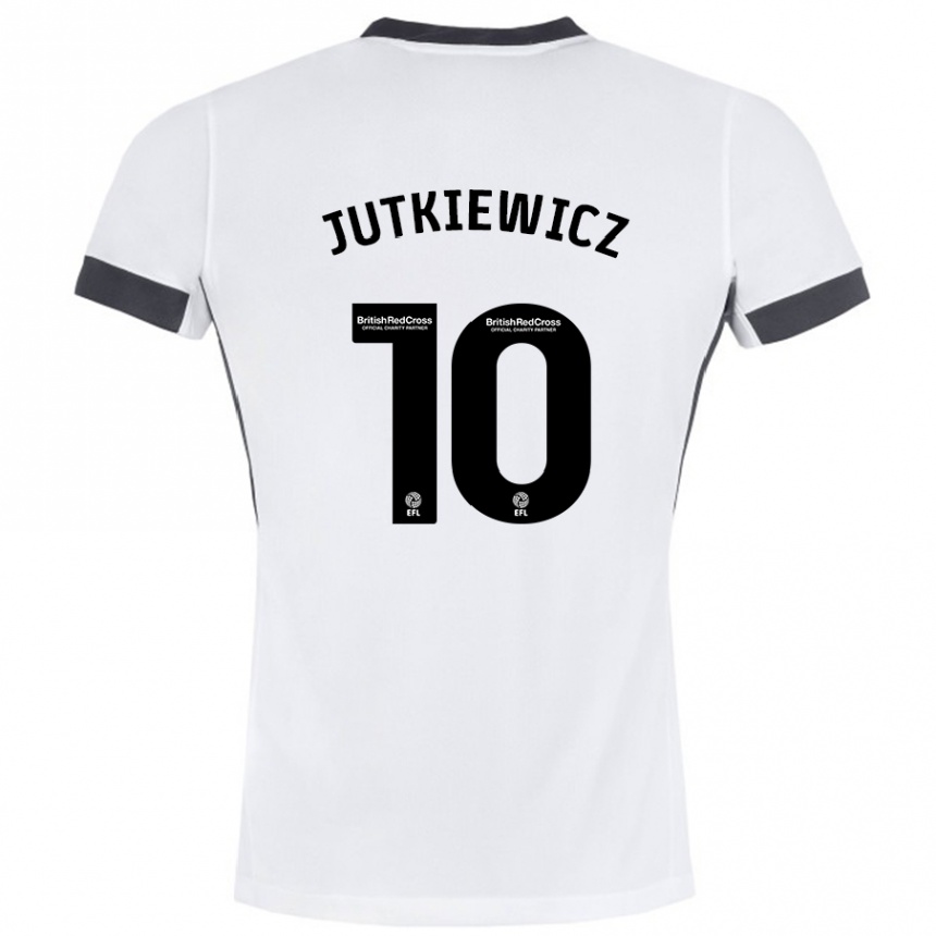 Niño Fútbol Camiseta Lukas Jutkiewicz #10 Blanco Negro 2ª Equipación 2024/25 Argentina