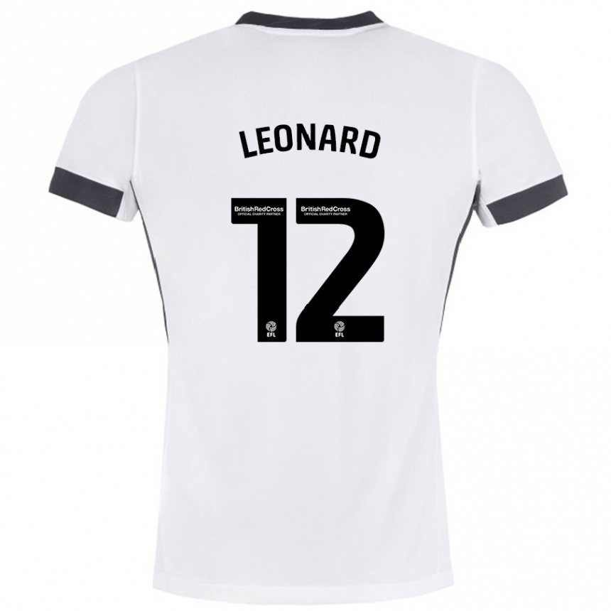 Niño Fútbol Camiseta Marc Leonard #12 Blanco Negro 2ª Equipación 2024/25 Argentina