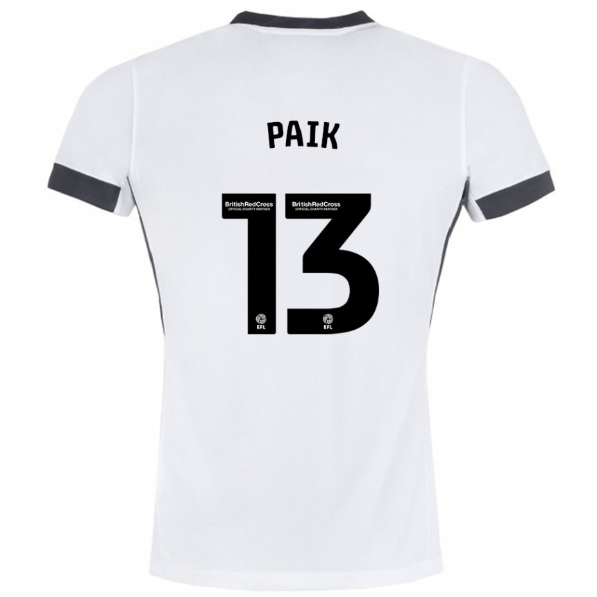 Niño Fútbol Camiseta Seung-Ho Paik #13 Blanco Negro 2ª Equipación 2024/25 Argentina