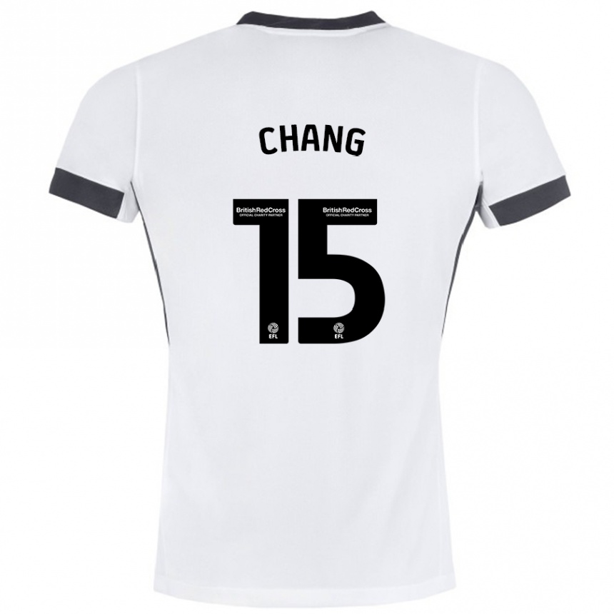 Niño Fútbol Camiseta Alfie Chang #15 Blanco Negro 2ª Equipación 2024/25 Argentina