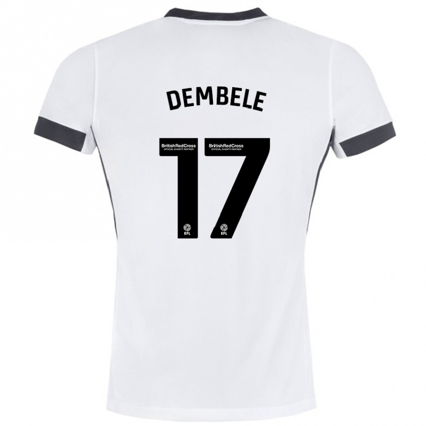 Niño Fútbol Camiseta Siriki Dembélé #17 Blanco Negro 2ª Equipación 2024/25 Argentina