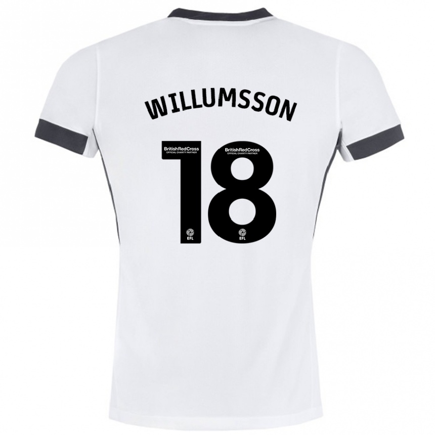 Niño Fútbol Camiseta Willum Thór Willumsson #18 Blanco Negro 2ª Equipación 2024/25 Argentina