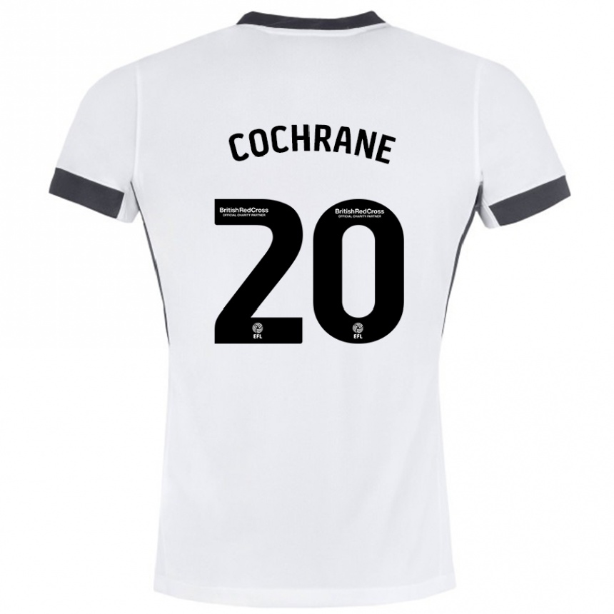 Niño Fútbol Camiseta Alex Cochrane #20 Blanco Negro 2ª Equipación 2024/25 Argentina