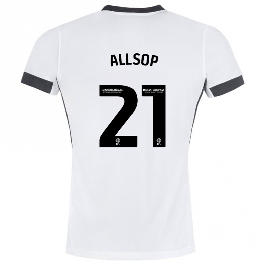 Niño Fútbol Camiseta Ryan Allsop #21 Blanco Negro 2ª Equipación 2024/25 Argentina