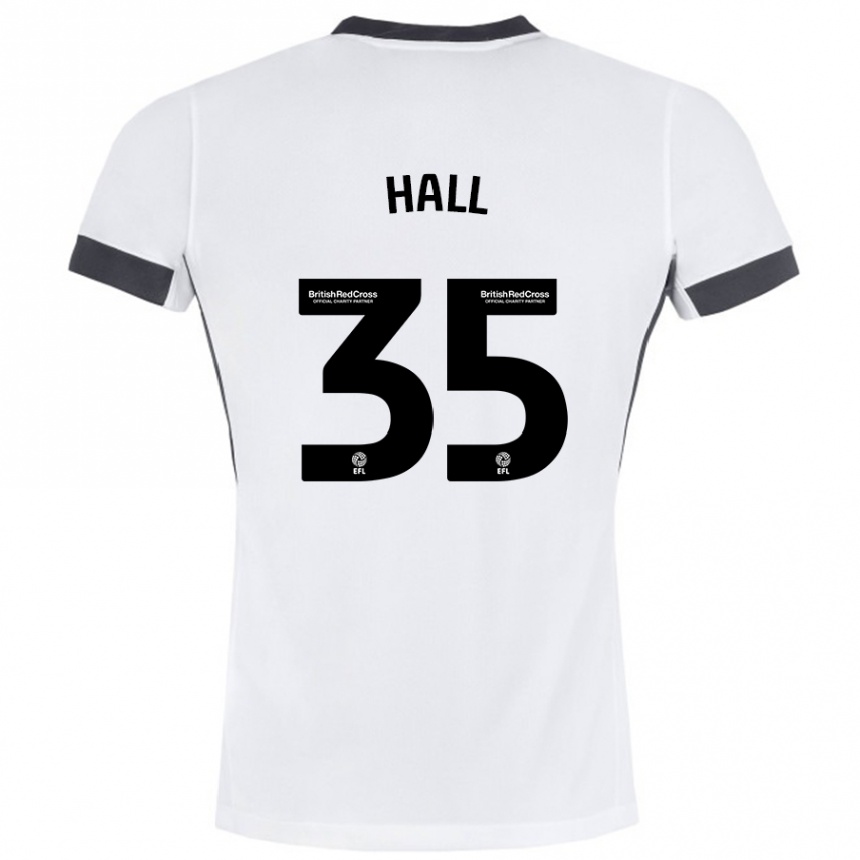 Niño Fútbol Camiseta George Hall #35 Blanco Negro 2ª Equipación 2024/25 Argentina