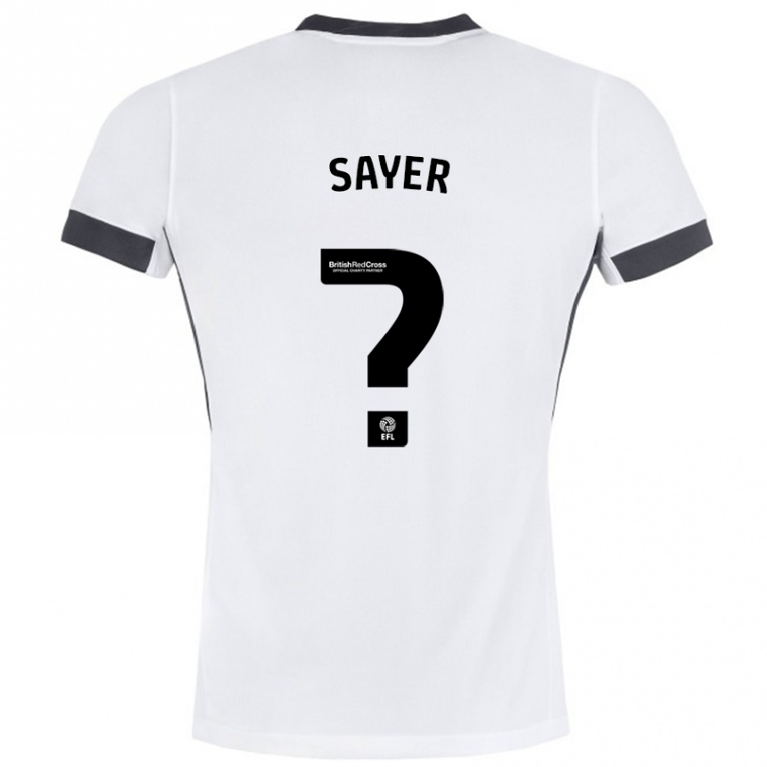 Niño Fútbol Camiseta Olly Sayer #0 Blanco Negro 2ª Equipación 2024/25 Argentina