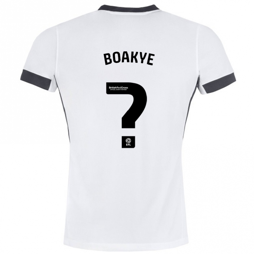 Niño Fútbol Camiseta Godfred Boakye #0 Blanco Negro 2ª Equipación 2024/25 Argentina