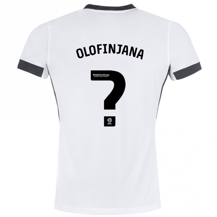 Niño Fútbol Camiseta Femi Olofinjana #0 Blanco Negro 2ª Equipación 2024/25 Argentina