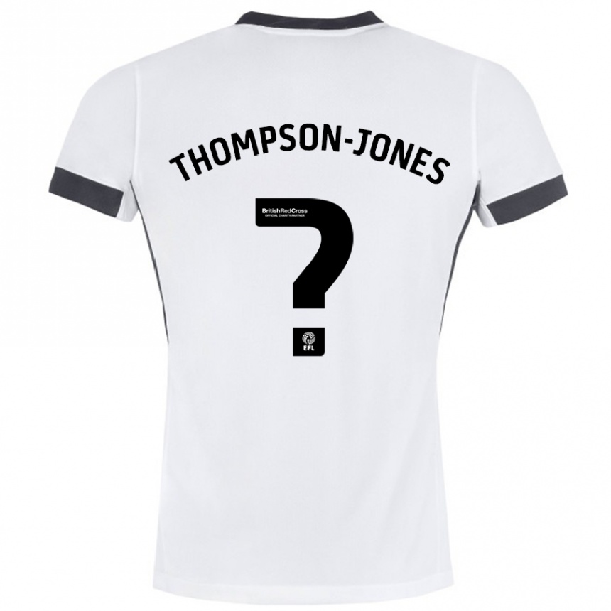 Niño Fútbol Camiseta Riquelme Thompson-Jones #0 Blanco Negro 2ª Equipación 2024/25 Argentina