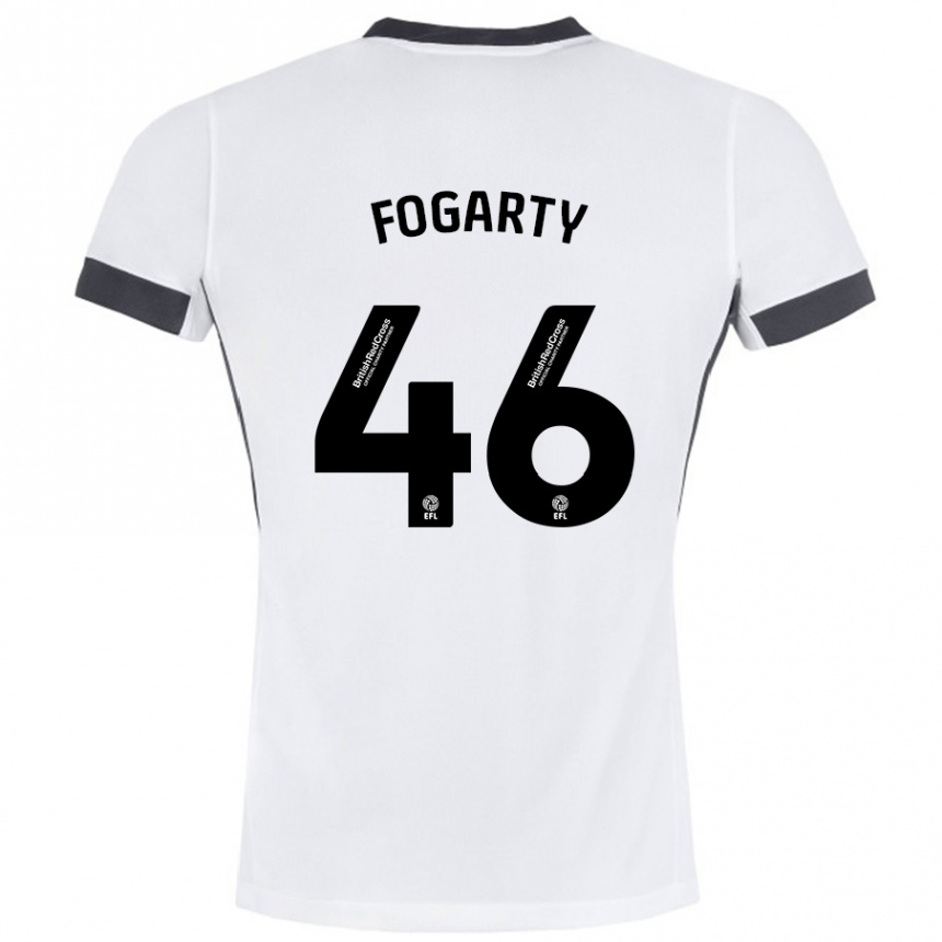 Niño Fútbol Camiseta Tom Fogarty #46 Blanco Negro 2ª Equipación 2024/25 Argentina