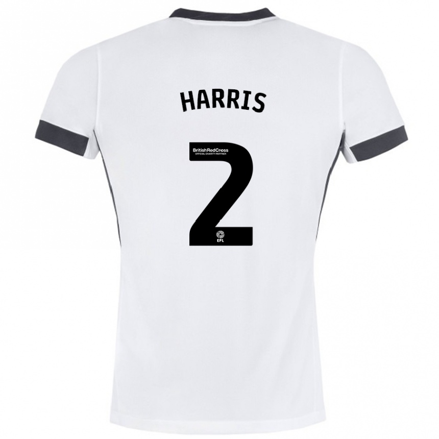 Niño Fútbol Camiseta Martha Harris #2 Blanco Negro 2ª Equipación 2024/25 Argentina