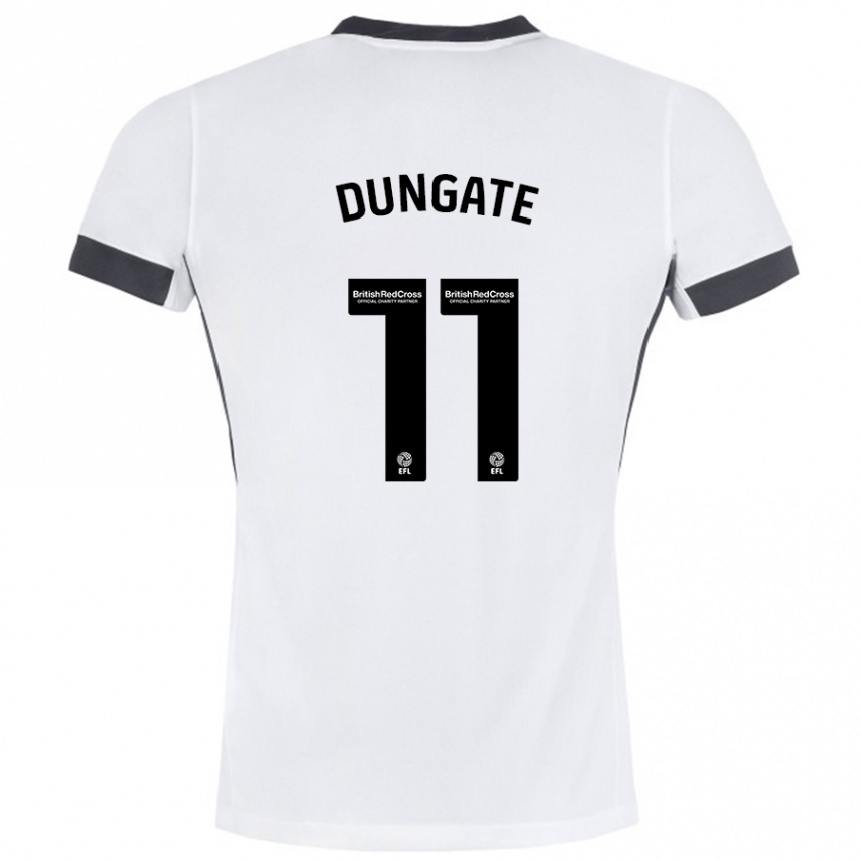 Niño Fútbol Camiseta Katie Dungate #11 Blanco Negro 2ª Equipación 2024/25 Argentina