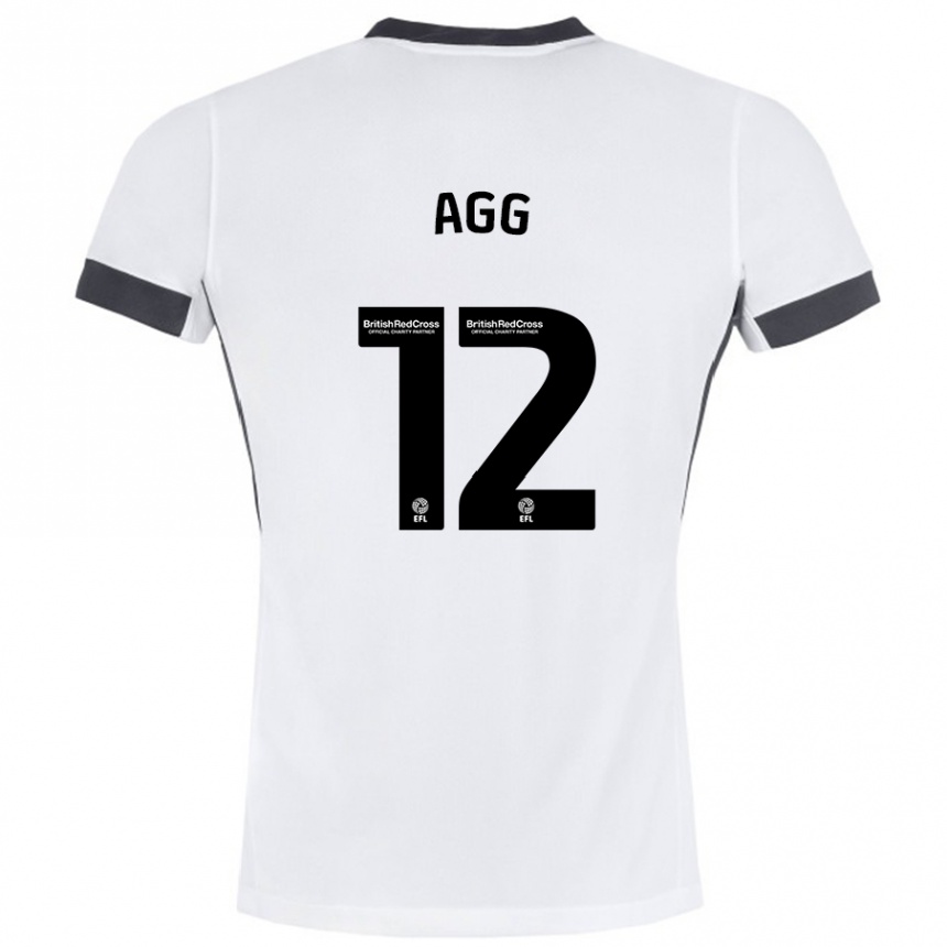 Niño Fútbol Camiseta Lily Agg #12 Blanco Negro 2ª Equipación 2024/25 Argentina