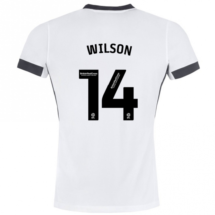 Niño Fútbol Camiseta Siobhan Wilson #14 Blanco Negro 2ª Equipación 2024/25 Argentina