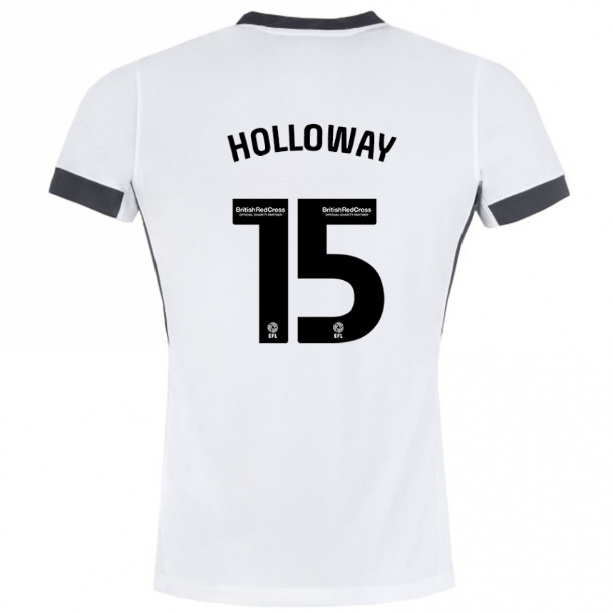 Niño Fútbol Camiseta Rebecca Holloway #15 Blanco Negro 2ª Equipación 2024/25 Argentina