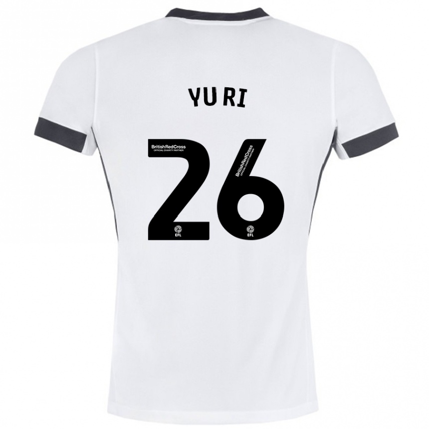 Niño Fútbol Camiseta Choe Yu-Ri #26 Blanco Negro 2ª Equipación 2024/25 Argentina