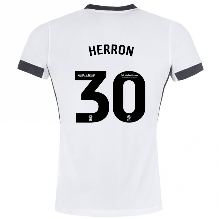 Niño Fútbol Camiseta Neve Herron #30 Blanco Negro 2ª Equipación 2024/25 Argentina