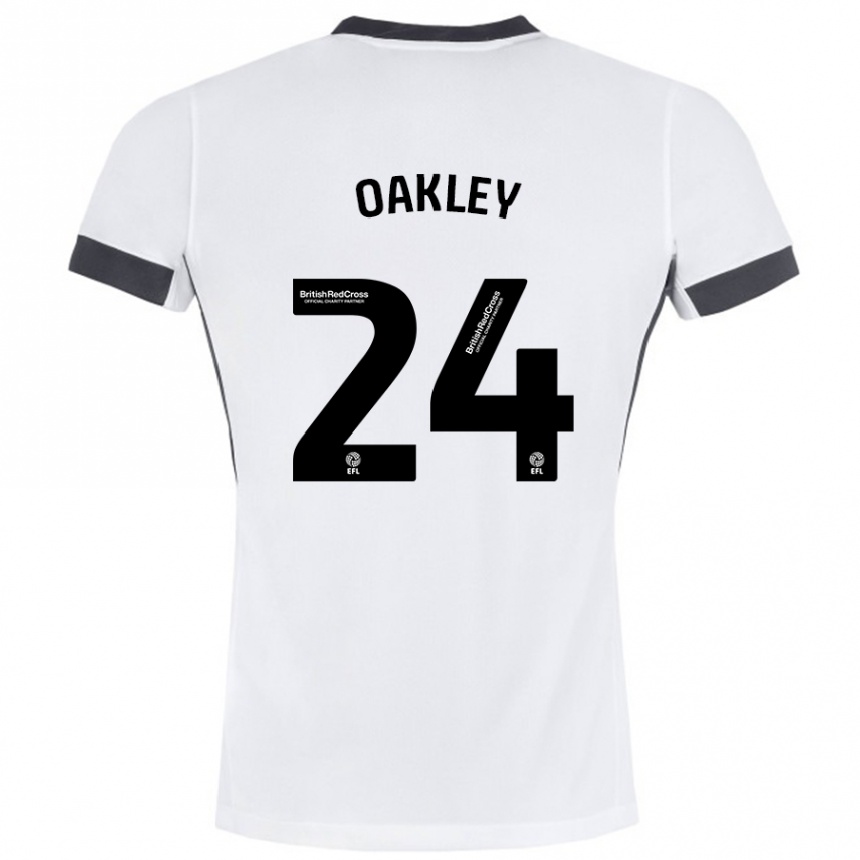 Niño Fútbol Camiseta Marcel Oakley #24 Blanco Negro 2ª Equipación 2024/25 Argentina