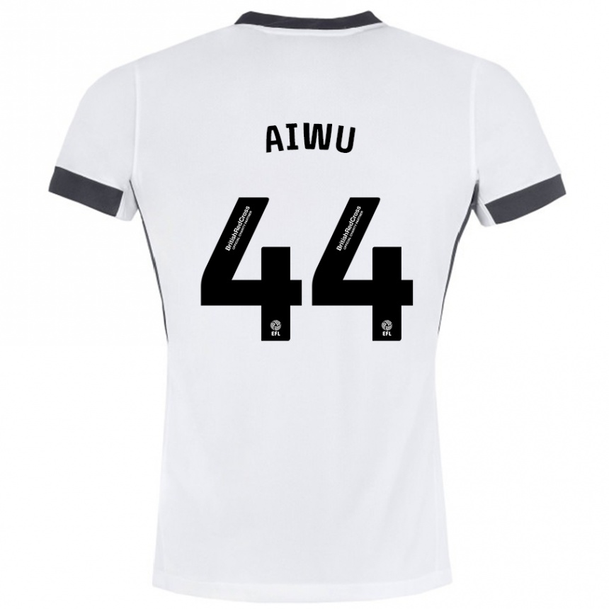 Niño Fútbol Camiseta Emanuel Aiwu #44 Blanco Negro 2ª Equipación 2024/25 Argentina