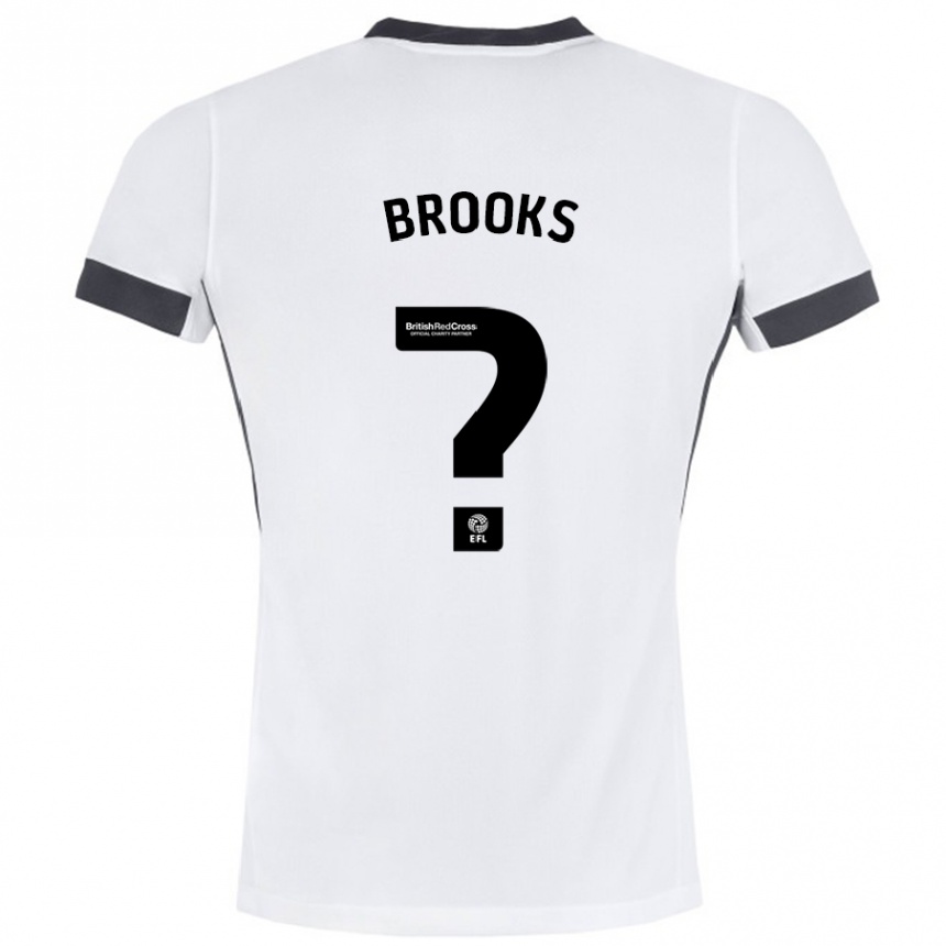 Niño Fútbol Camiseta Kobi Brooks #0 Blanco Negro 2ª Equipación 2024/25 Argentina