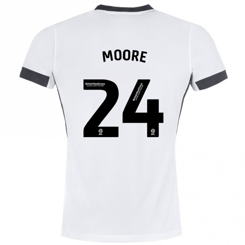 Niño Fútbol Camiseta Jade Ellis Moore #24 Blanco Negro 2ª Equipación 2024/25 Argentina