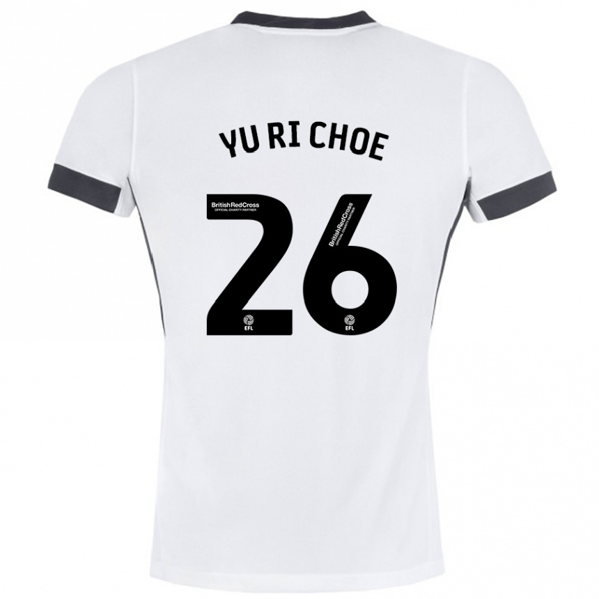 Niño Fútbol Camiseta Yu-Ri Choe #26 Blanco Negro 2ª Equipación 2024/25 Argentina