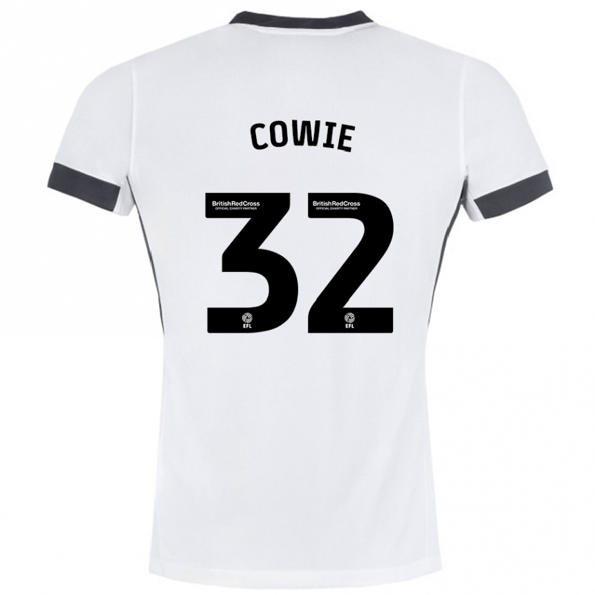 Niño Fútbol Camiseta Abbie Cowie #32 Blanco Negro 2ª Equipación 2024/25 Argentina