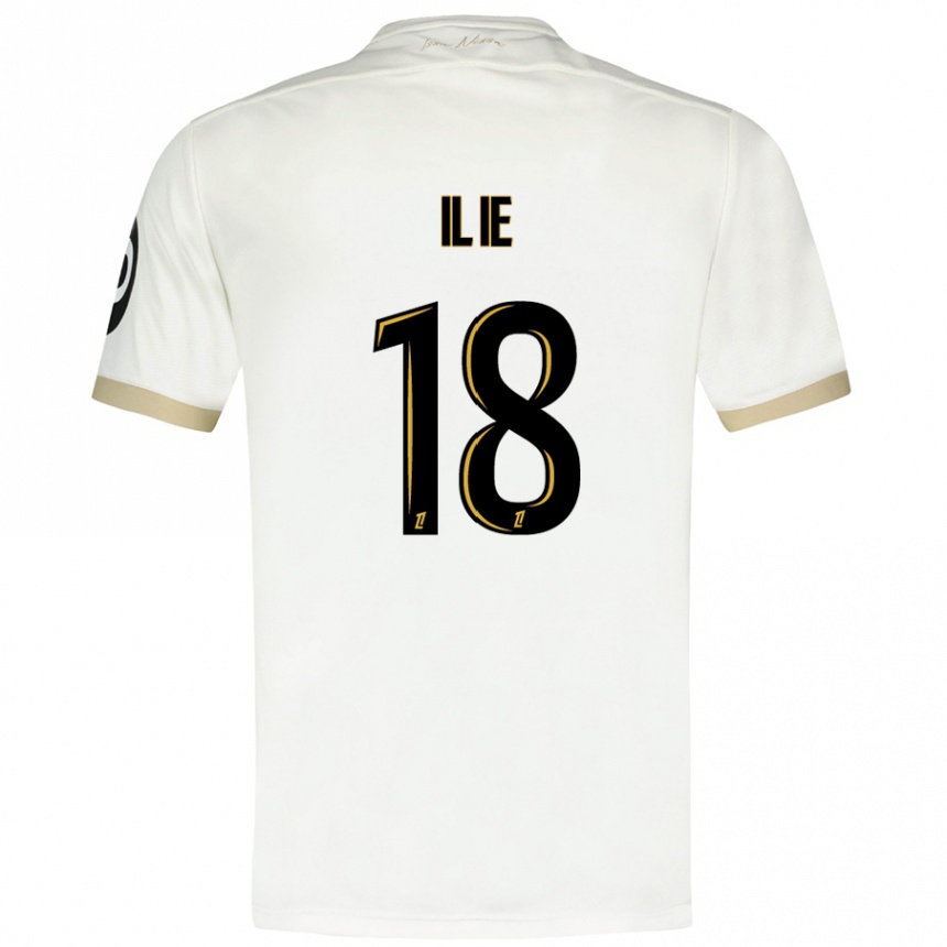 Niño Fútbol Camiseta Rareș Ilie #18 Blanco Dorado 2ª Equipación 2024/25 Argentina