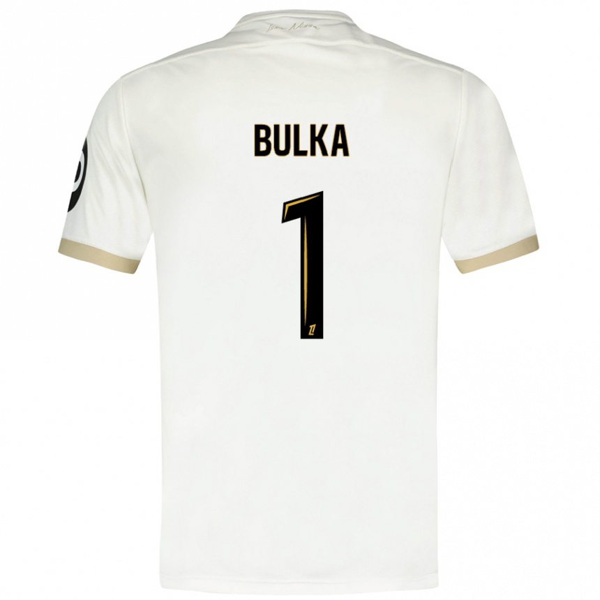 Niño Fútbol Camiseta Marcin Bulka #1 Blanco Dorado 2ª Equipación 2024/25 Argentina