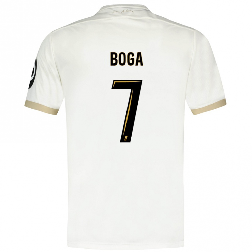 Niño Fútbol Camiseta Jérémie Boga #7 Blanco Dorado 2ª Equipación 2024/25 Argentina