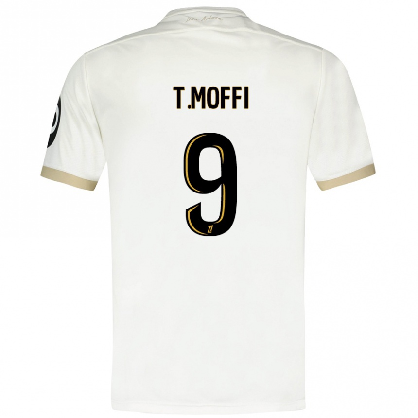 Niño Fútbol Camiseta Terem Moffi #9 Blanco Dorado 2ª Equipación 2024/25 Argentina