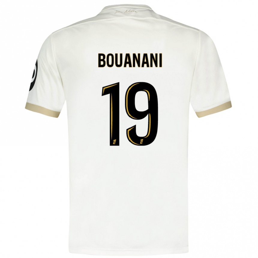 Niño Fútbol Camiseta Badredine Bouanani #19 Blanco Dorado 2ª Equipación 2024/25 Argentina