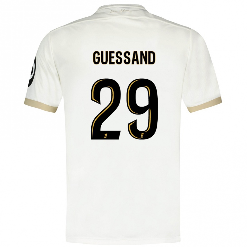 Niño Fútbol Camiseta Evann Guessand #29 Blanco Dorado 2ª Equipación 2024/25 Argentina