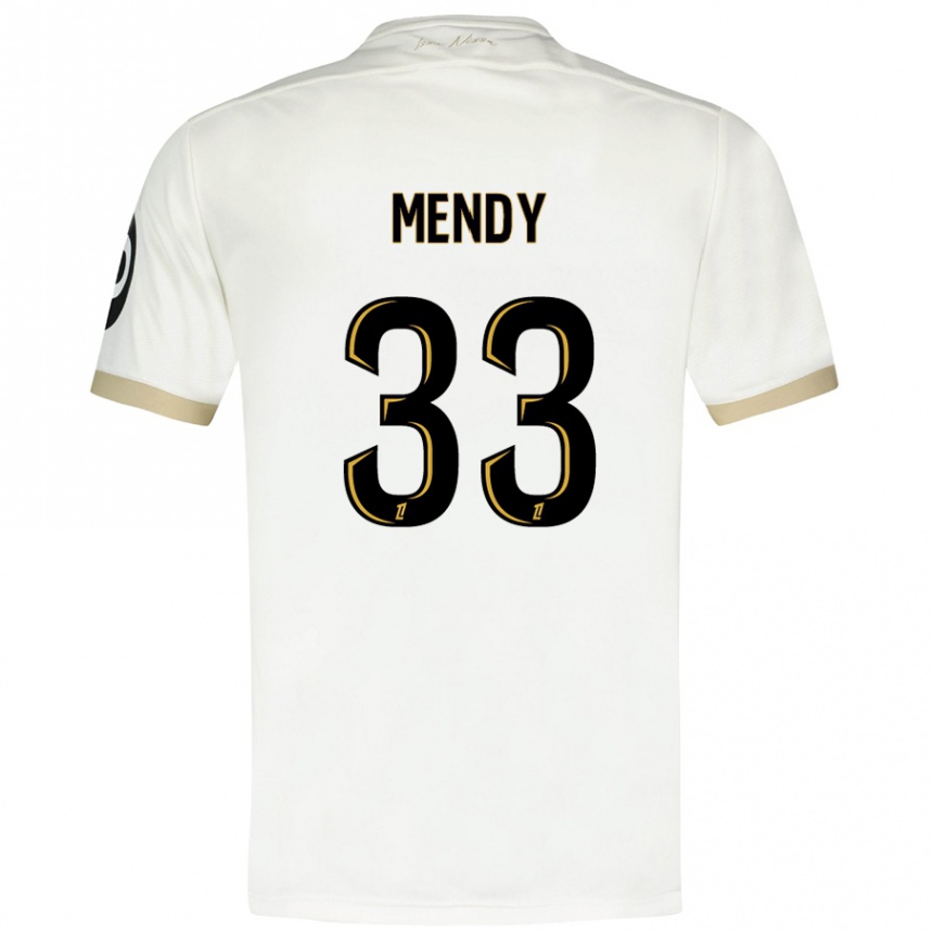 Niño Fútbol Camiseta Antoine Mendy #33 Blanco Dorado 2ª Equipación 2024/25 Argentina