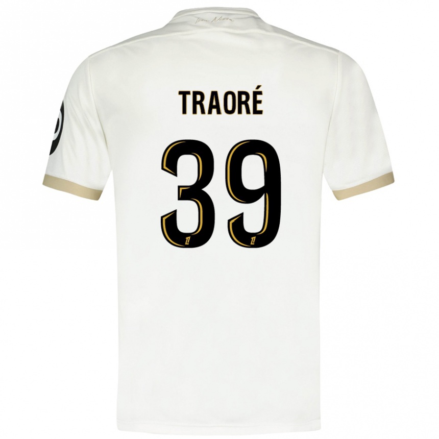 Niño Fútbol Camiseta Daouda Traoré #39 Blanco Dorado 2ª Equipación 2024/25 Argentina