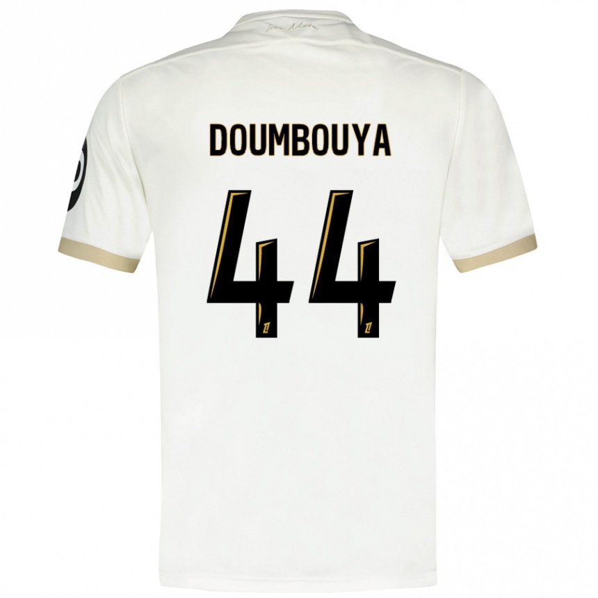 Niño Fútbol Camiseta Amidou Doumbouya #44 Blanco Dorado 2ª Equipación 2024/25 Argentina