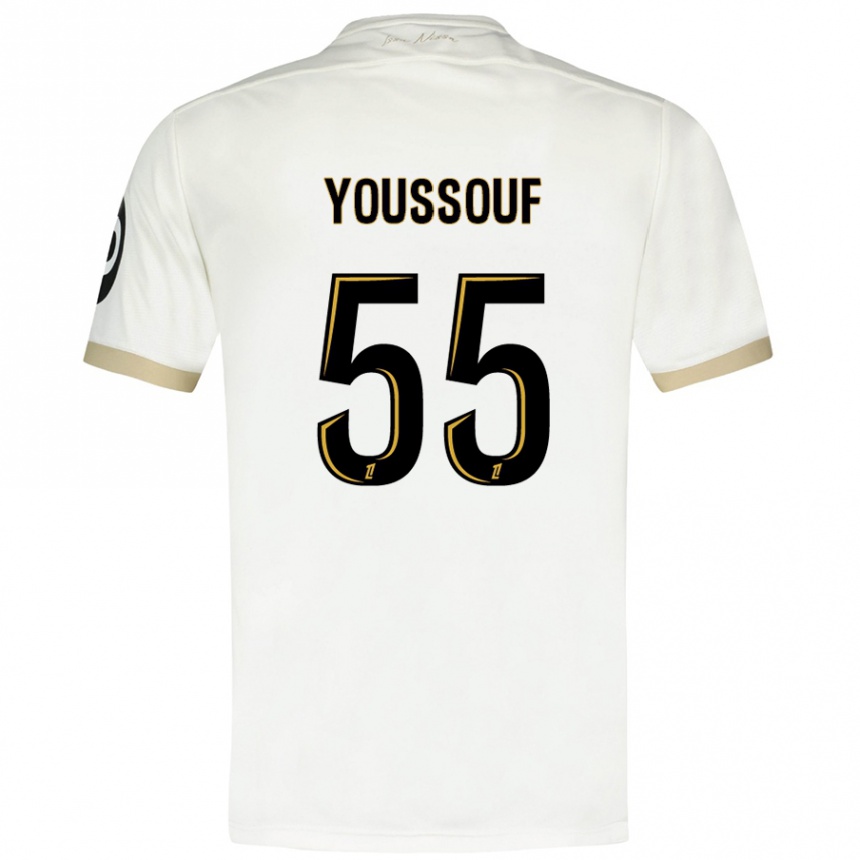 Niño Fútbol Camiseta Youssouf Ndayishimiye #55 Blanco Dorado 2ª Equipación 2024/25 Argentina