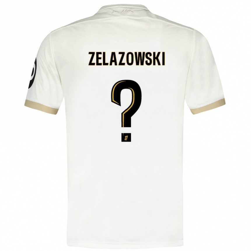 Niño Fútbol Camiseta Bartosz Zelazowski #0 Blanco Dorado 2ª Equipación 2024/25 Argentina