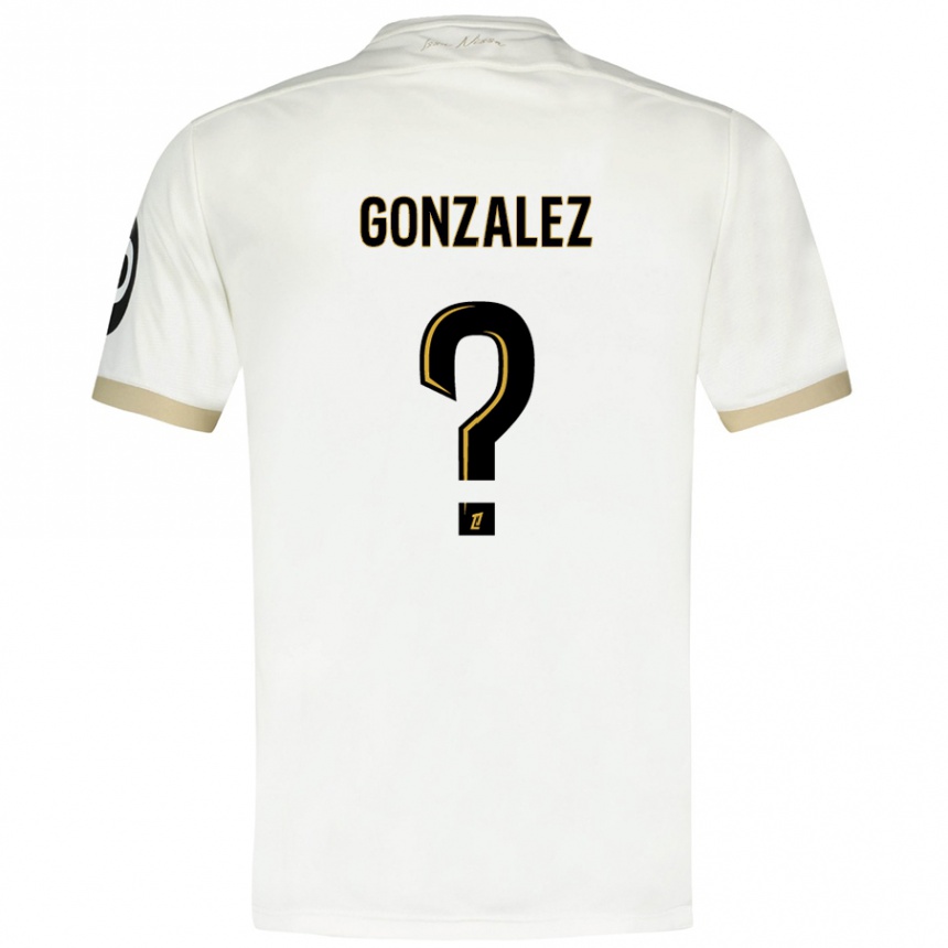 Niño Fútbol Camiseta Anthony Gonzalez #0 Blanco Dorado 2ª Equipación 2024/25 Argentina