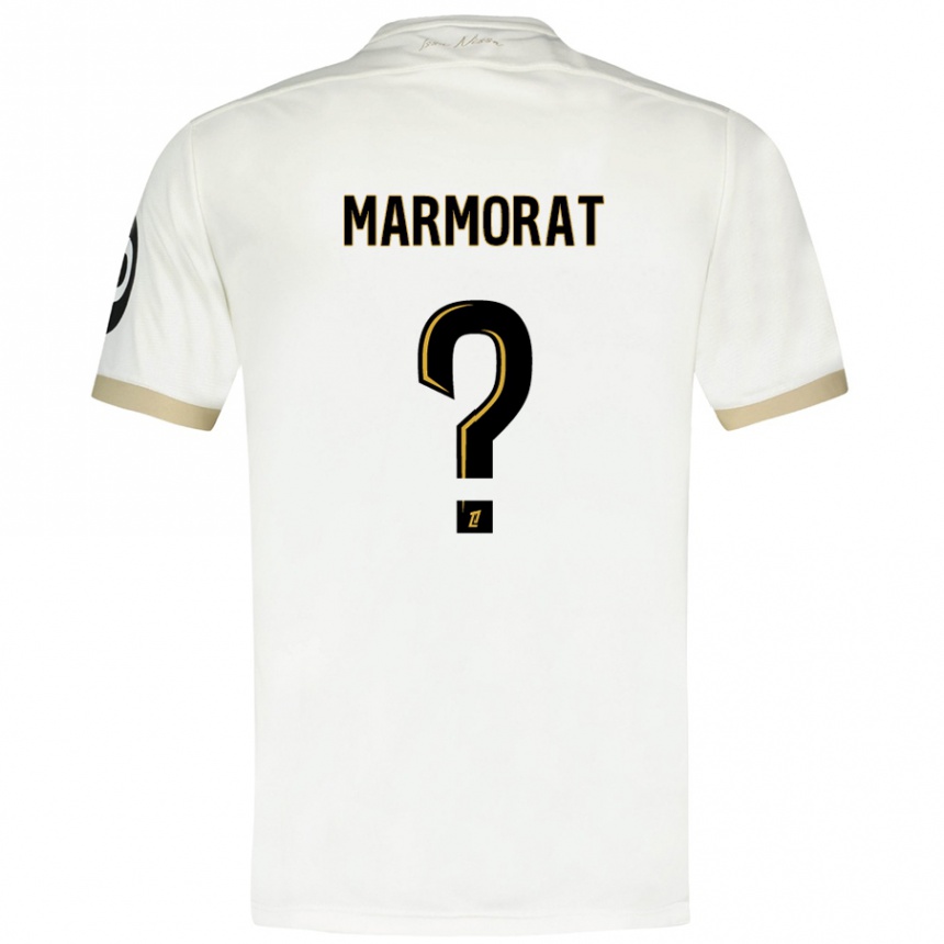 Niño Fútbol Camiseta Mathéo Marmorat #0 Blanco Dorado 2ª Equipación 2024/25 Argentina